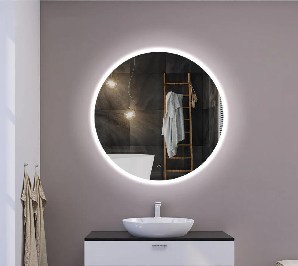 RENE 1200mm Apvalus veidrodis / LED apšvietimas iš priekio ir galo