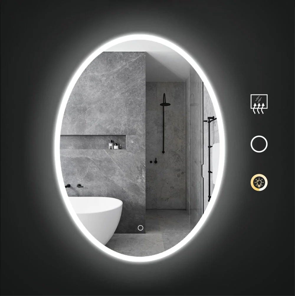 KEIRA 500x700mm Ovalus veidrodis / LED apšvietimas iš priekio ir galo - Image 3