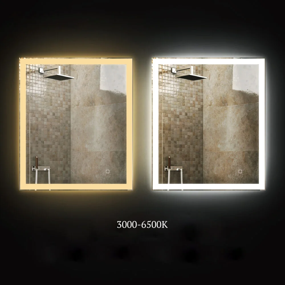 DIVA 1300x800mm Stačiakampis veidrodis / LED atitrauktas apšvietimas iš priekio ir iš galo - Image 5