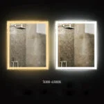 DIVA 1300x800mm Stačiakampis veidrodis / LED atitrauktas apšvietimas iš priekio ir iš galo - Image 5