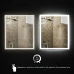 DIVA 1300x800mm Stačiakampis veidrodis / LED atitrauktas apšvietimas iš priekio ir iš galo - Image 6