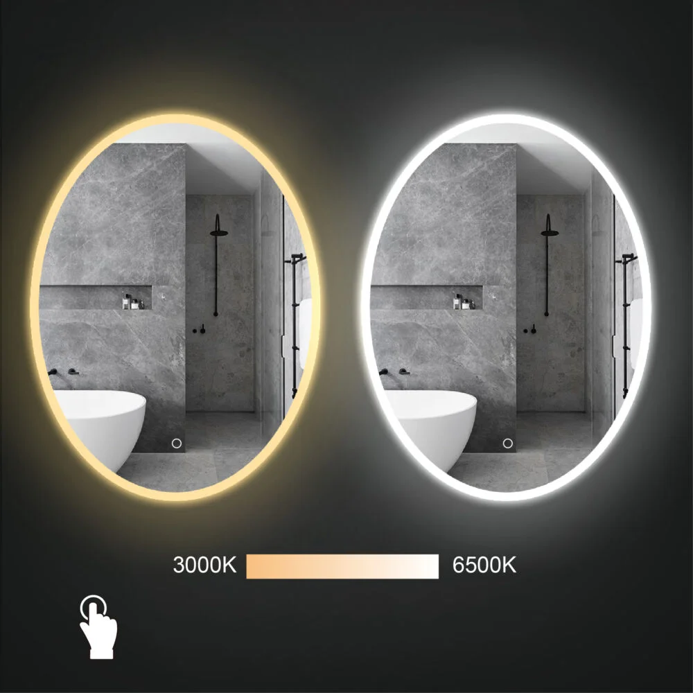 KEIRA 500x700mm Ovalus veidrodis / LED apšvietimas iš priekio ir galo - Image 5