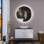 RENE 1000mm Apvalus veidrodis / LED apšvietimas iš priekio ir galo
