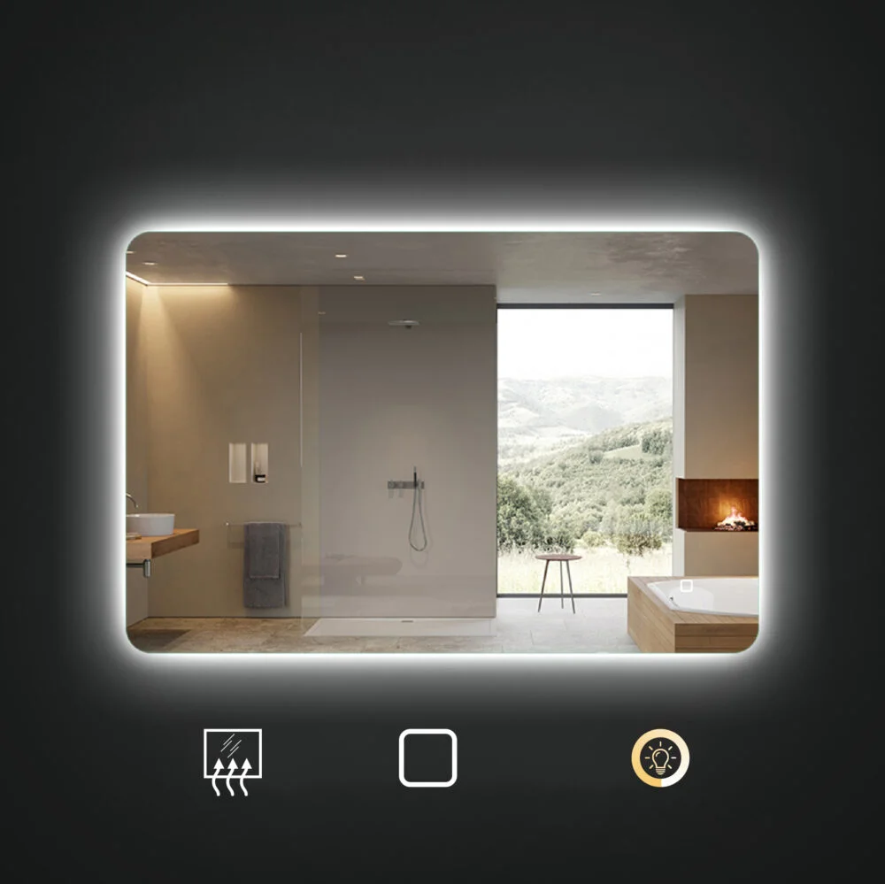 LIRO 600x800mm Stačiakampis veidrodis / LED apšvietimas iš galo / Foninis apšvietimas - Image 3