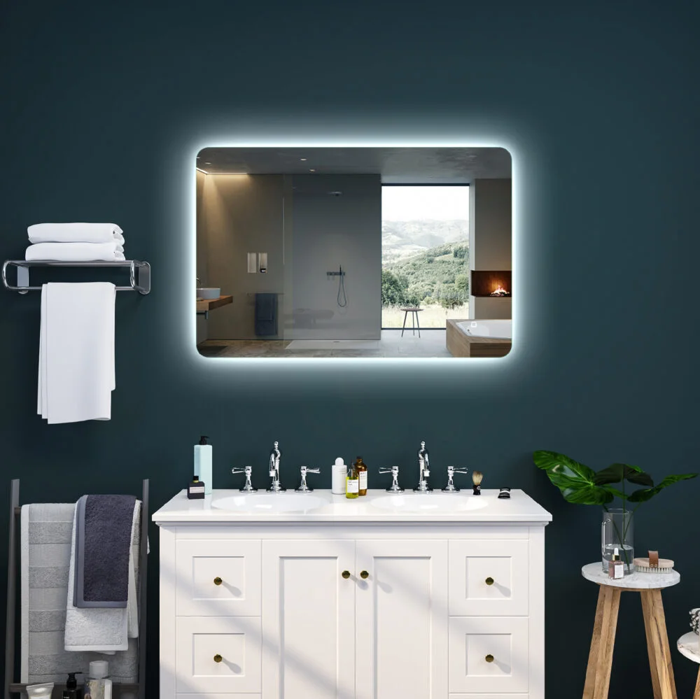 LIRO 600x800mm Stačiakampis veidrodis / LED apšvietimas iš galo / Foninis apšvietimas
