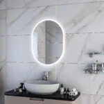 LYRA 600x800mm Ovalus veidrodis / LED apšvietimas iš priekio ir galo