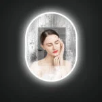 LYRA 600x800mm Ovalus veidrodis / LED apšvietimas iš priekio ir galo - Image 4