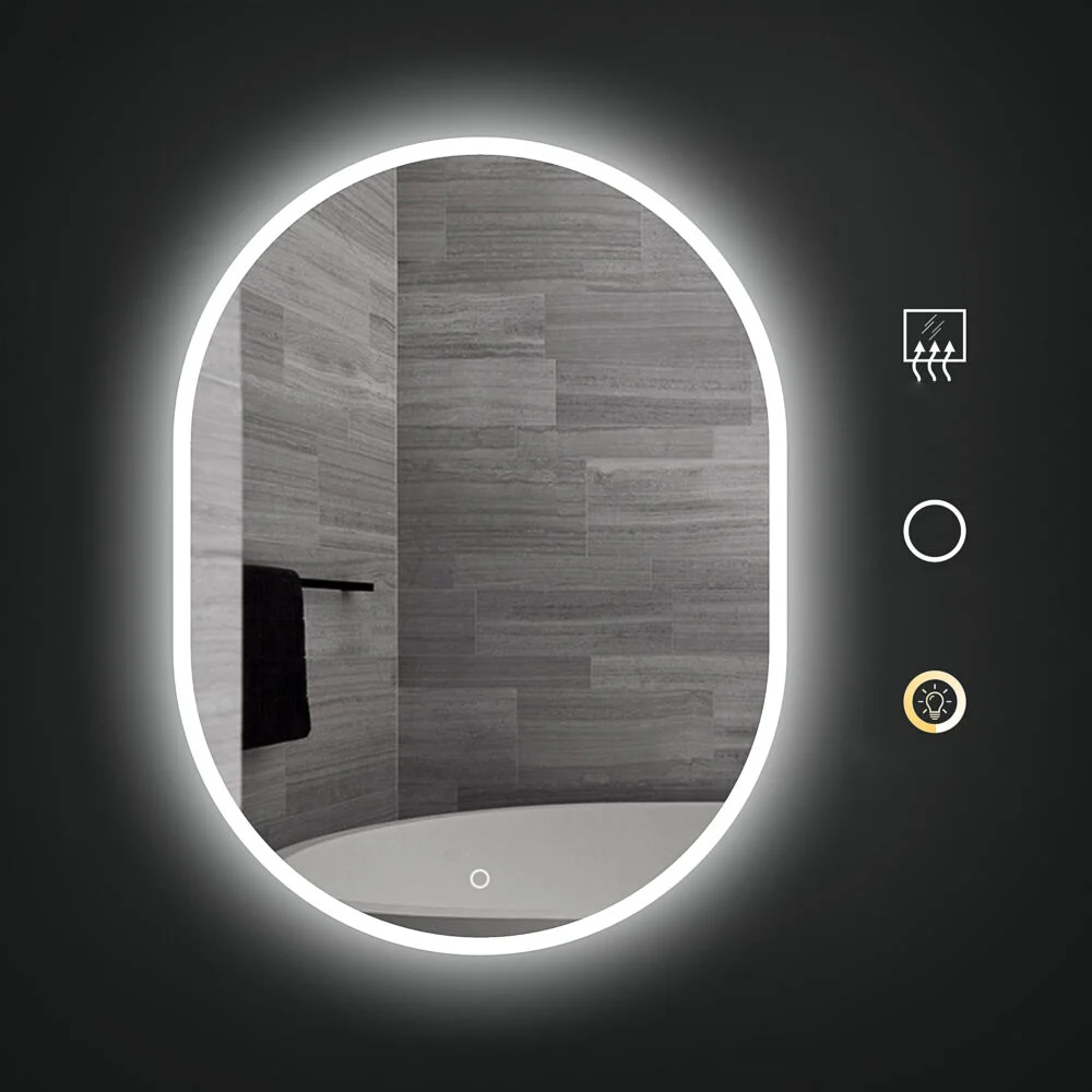 LYRA 600x800mm Ovalus veidrodis / LED apšvietimas iš priekio ir galo - Image 3