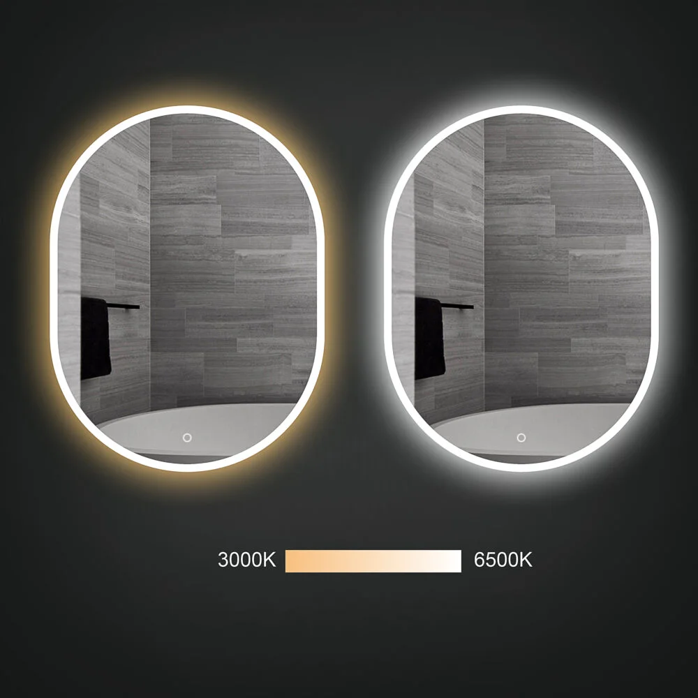 LYRA 600x800mm Ovalus veidrodis / LED apšvietimas iš priekio ir galo - Image 2