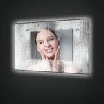 MILO 1200x750mm Stačiakampis veidrodis su juodu matiniu rėmu / LED apšvietimas iš galo - Image 4