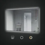 MILO 1200x750mm Stačiakampis veidrodis su juodu matiniu rėmu / LED apšvietimas iš galo - Image 3