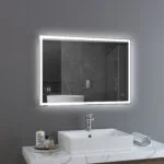 DIVA 1300x800mm Stačiakampis veidrodis / LED atitrauktas apšvietimas iš priekio ir iš galo