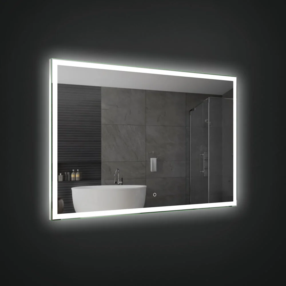 DIVA 1200x800mm Stačiakampis veidrodis / LED atitrauktas apšvietimas iš priekio ir iš galo - Image 2
