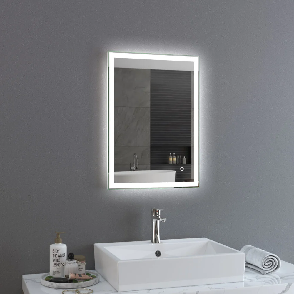 DIVA 1300x800mm Stačiakampis veidrodis / LED atitrauktas apšvietimas iš priekio ir iš galo - Image 4