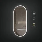 NORA 500x1000mm Ovalus veidrodis / LED apšvietimas iš priekio / Aliuminio rėmas padengtas milteliniu būdu - Image 3