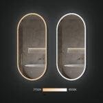 NORA 500x1000mm Ovalus veidrodis / LED apšvietimas iš priekio / Aliuminio rėmas padengtas milteliniu būdu - Image 5