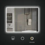 KELI 1200x800mm Stačiakampis veidrodis / LED atitrauktas apšvietimas iš priekio ir iš galo - Image 3