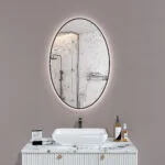 MILA 600x900mm Ovalus veidrodis / LED apšvietimas iš galo / Aliuminio rėmas padengtas milteliniu būdu