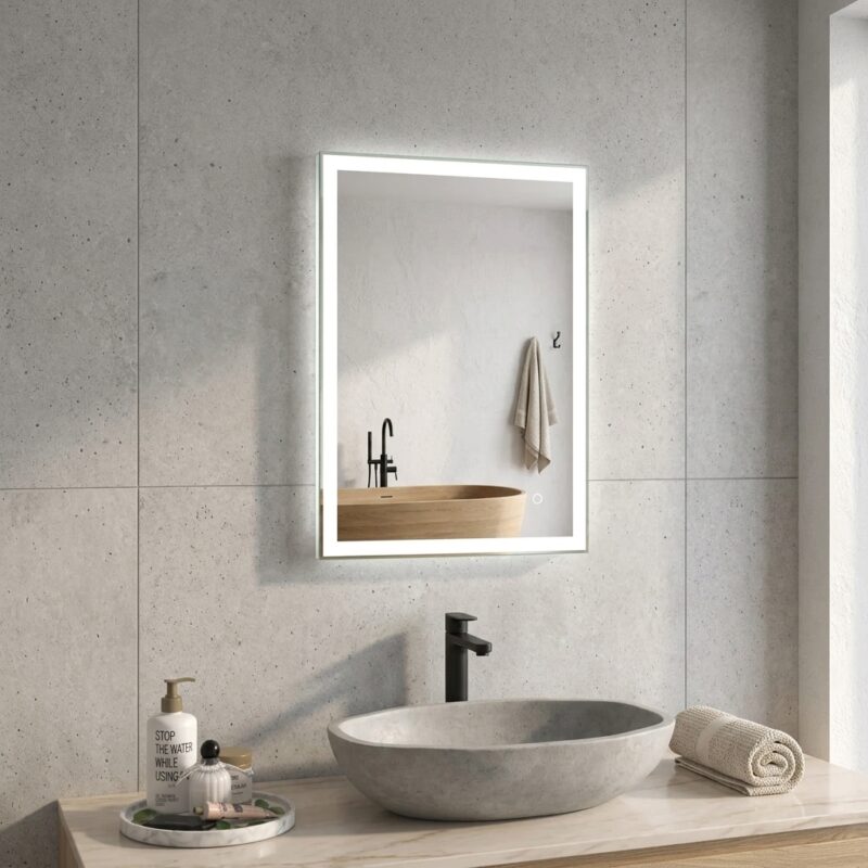 DIVA 500×700 mm rectangular LED mirror with retractable front light