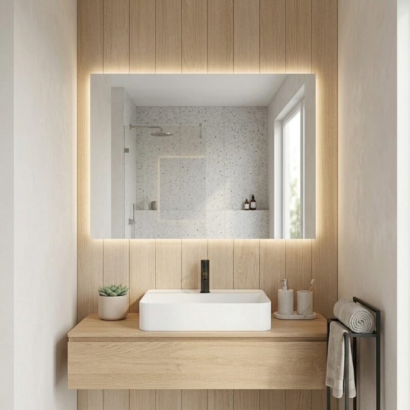 KAREN 800x600 mm rectangular LED mirror with backlight