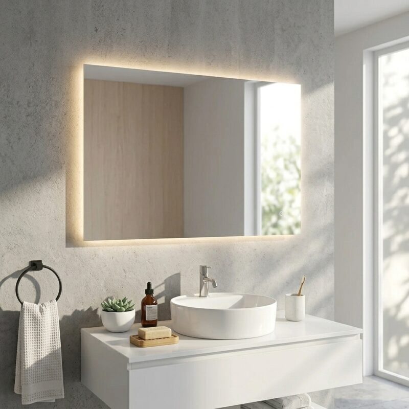 KAREN 1200×800 mm rectangular LED mirror with backlight