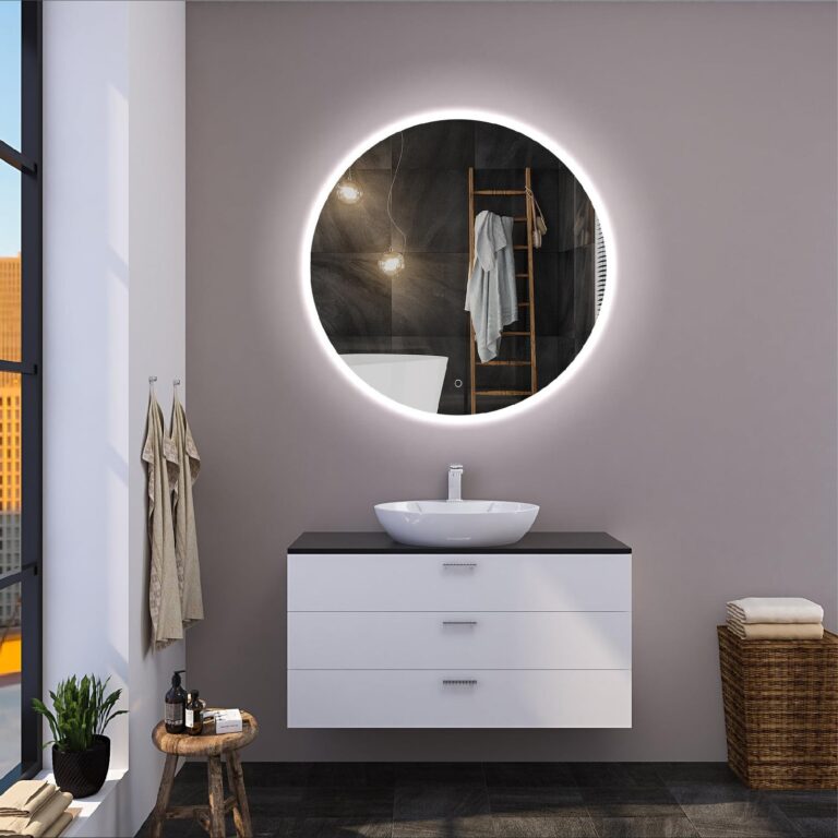 RENE 800 mm round LED mirror with front light - balticmirror.com