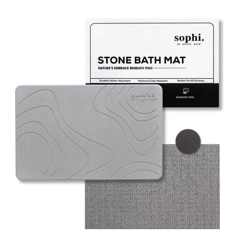 NAUJIENA Diatomito vonios kilimėlis - Šviesiai pilkas